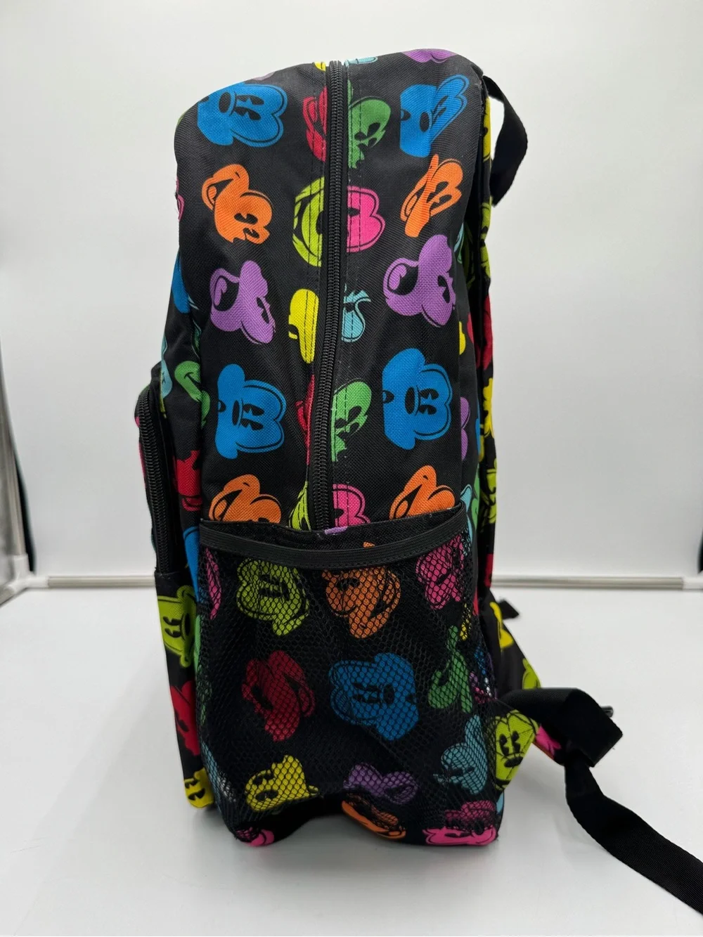 Disney Black Backpack with Multicolor Mickey Silhouettes